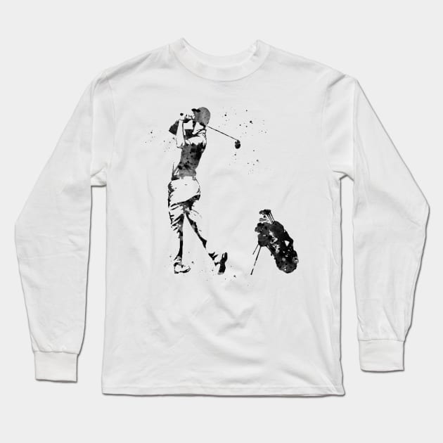 Man golfer Long Sleeve T-Shirt by erzebeth